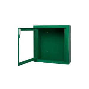 Groene kast met open deur