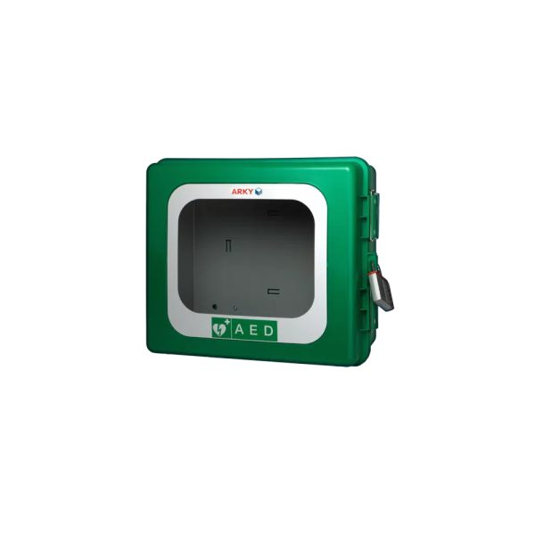 AED Buitenkast Groene AED-kast met gesloten deur