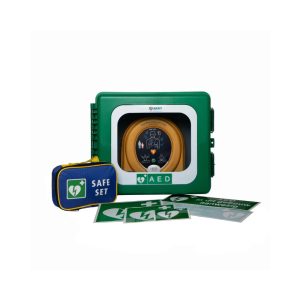 AED-kast met veiligset en instructiekaarten