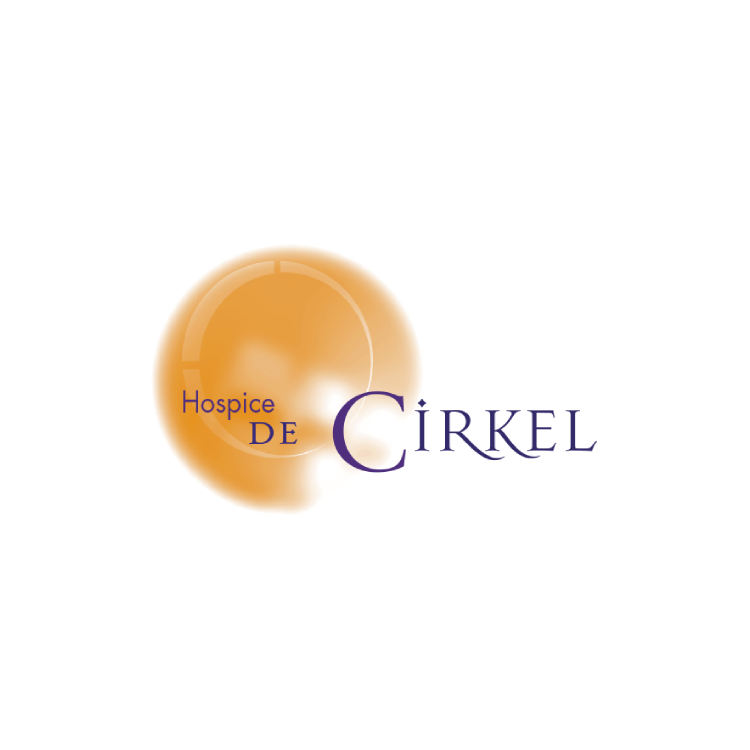 Logo van Hospice de Cirkel, oranje cirkel.